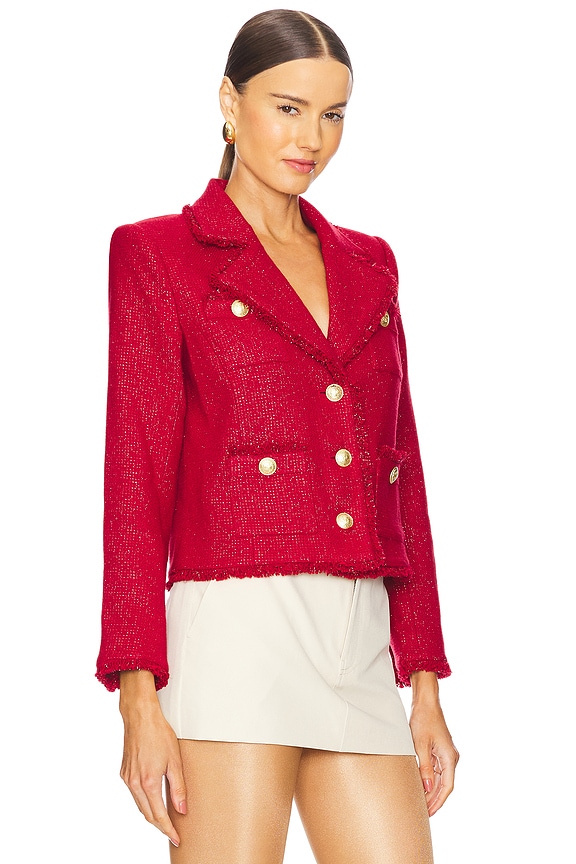 view 2 of 5 ТВИДОВЫЙ БЛЕЙЗЕР НА ПУГОВИЦАХ SYLVIA in Garnet Red & Copper