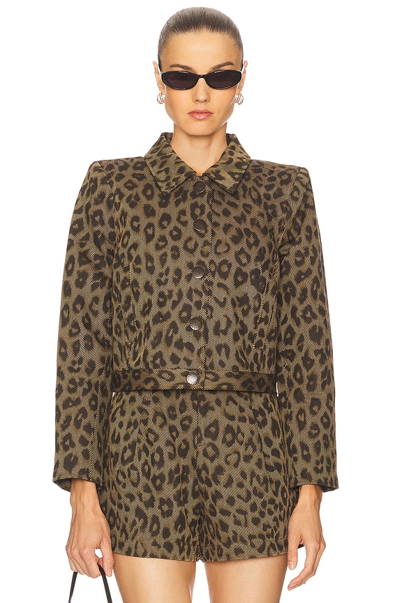 view 2 of 5 Marla Crop Jacket in Tan Multi Leopard