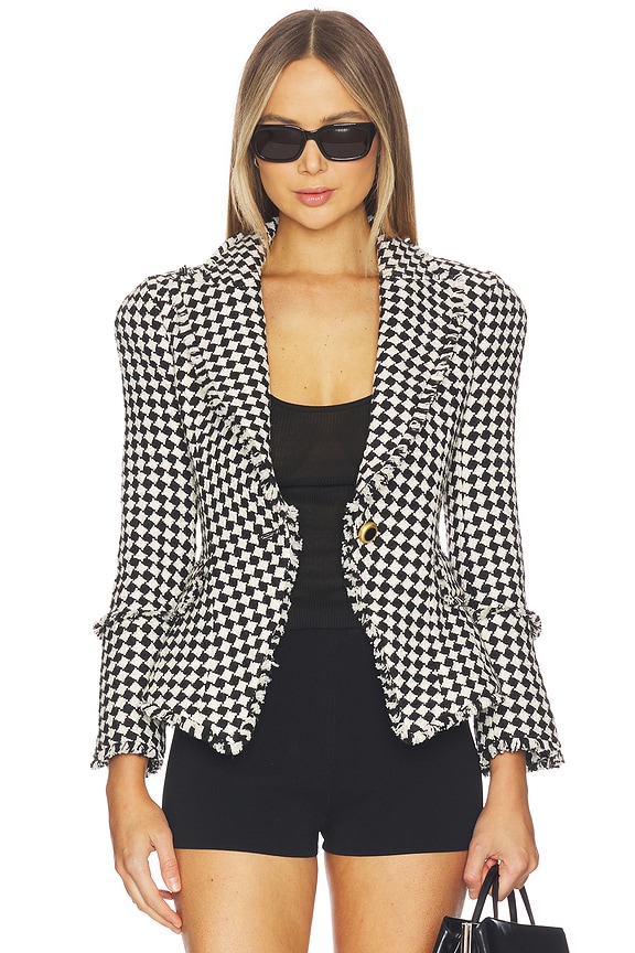 view 2 of 6 BLAZER EFFILOCHÉ KAISLEY in Black & Ivory Diamond Tweed