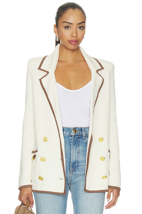 view 2 of 6 Ranch Knit Blazer in Vory & Dark Cappucino