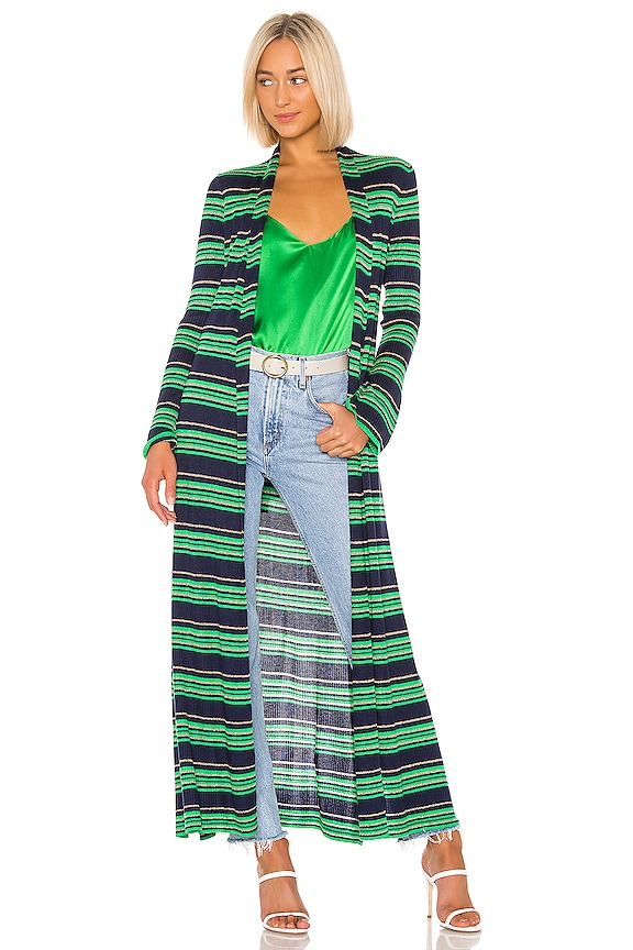 view 1 of 4 Marija Duster Cardigan in Midnight/Gloss Green/Gold