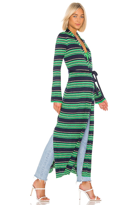 view 2 of 4 Marija Duster Cardigan in Midnight/Gloss Green/Gold