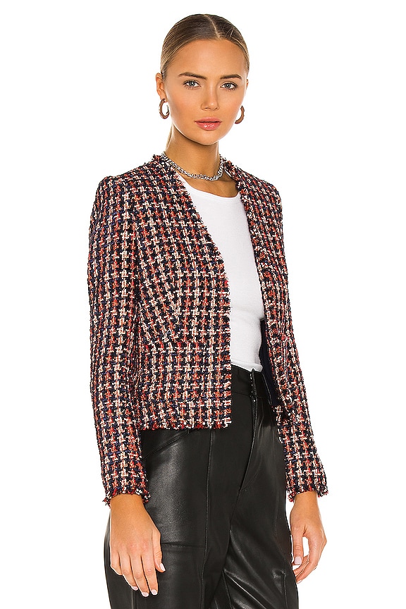 view 2 of 5 Adette Blazer in Navy & Orange Tweed