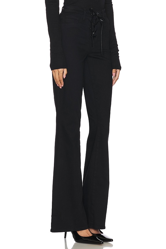 view 2 of 6 Charis High Rise Front Lace Up Flare Pant in Noir