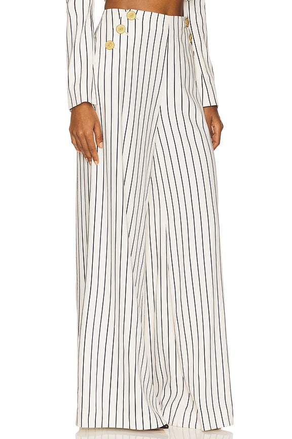 view 2 of 6 PANTALON LARGE KINGSTON in Vintage White & Black Pinstripe