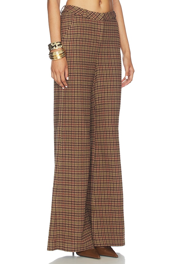 view 2 of 6 PIERNA ANCHA PILAR in Dark Brown Multi Houndstooth