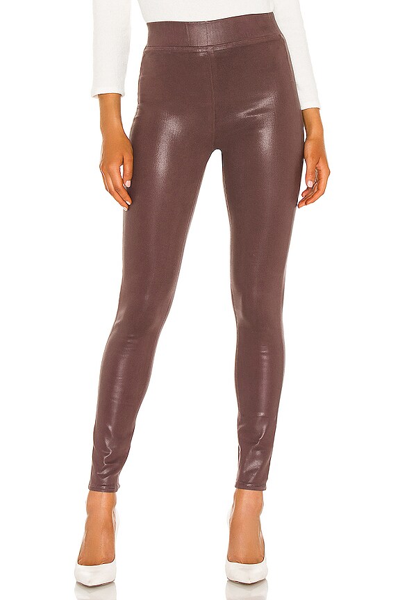 L'AGENCE Rochelle High Rise Pull On Pant in Mahogany Coated | REVOLVE