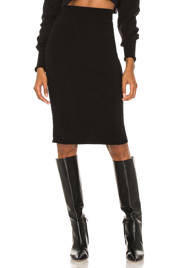 L'AGENCE Jessica Knit Midi Skirt in Black REVOLVE — free download
