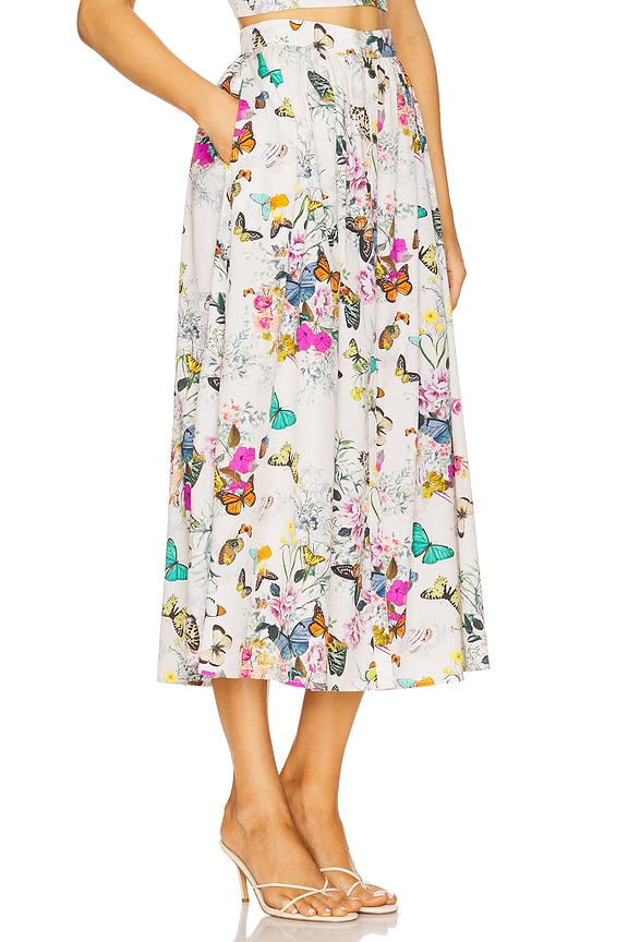 view 2 of 6 FALDA MIDI SEINA in White Charonda Butterfly