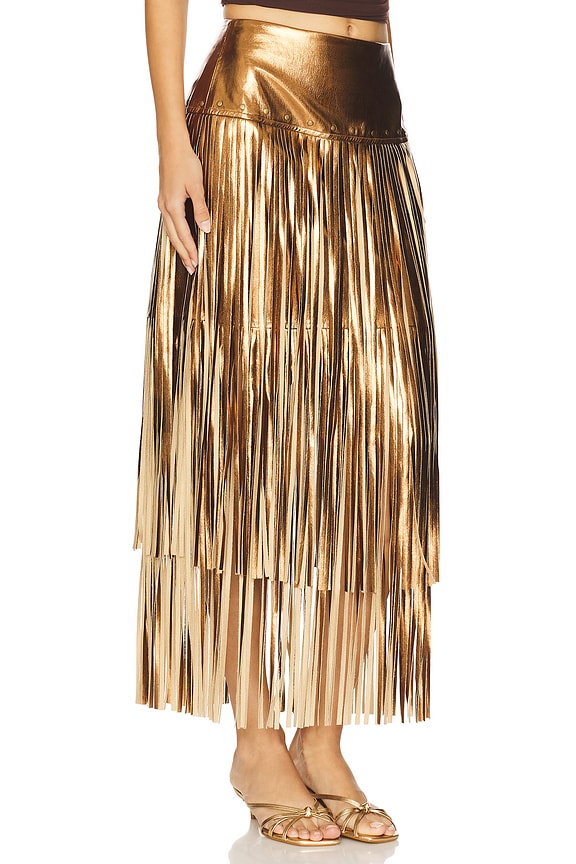 view 2 of 6 Karolina Stud Skirt in Metallic Bronze Gold
