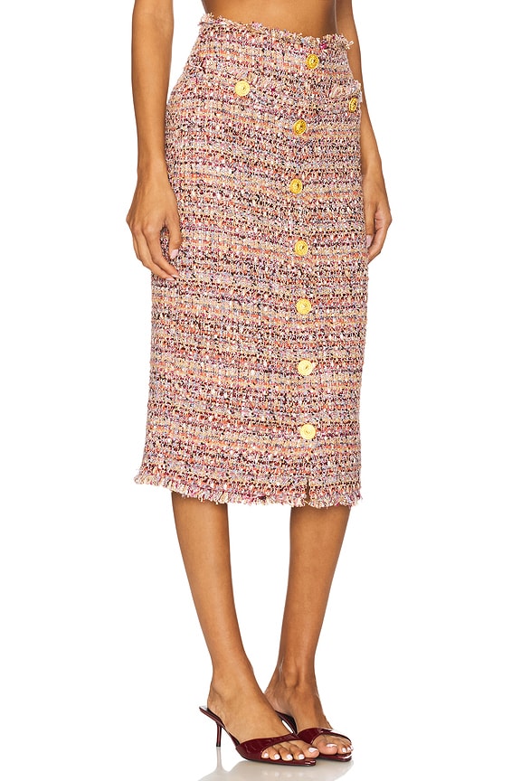 view 2 of 6 JUPE MIDI TAI in Mauve & Tan Multi