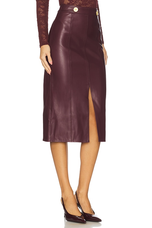 view 2 of 6 Arlette Midi Skirt in Dark Port