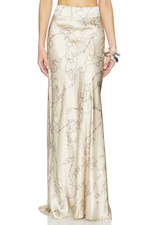 view 1 of 6 Ryker Waistband Bias Skirt in Soft Macadamia Small Heart Chain