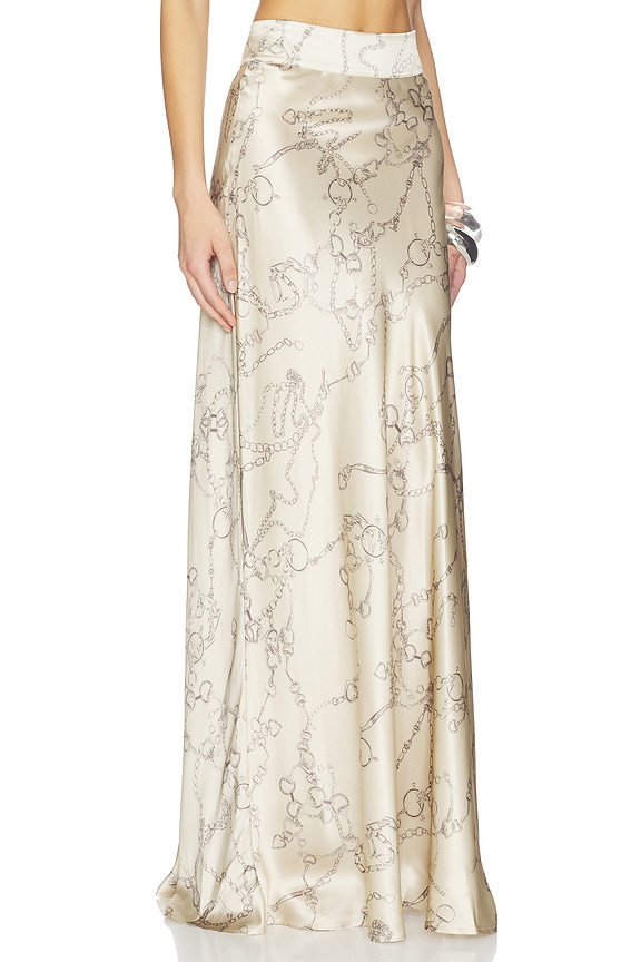 view 2 of 6 Ryker Waistband Bias Skirt in Soft Macadamia Small Heart Chain