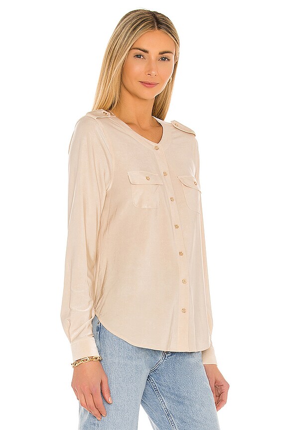 view 2 of 4 Lucca Military Blouse in Light Champagne