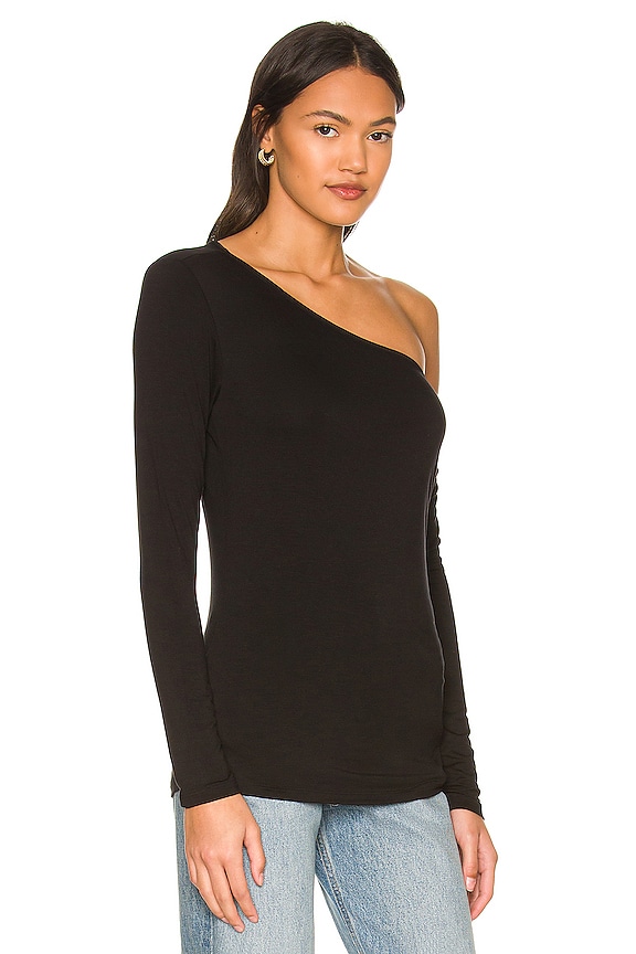 view 2 of 5 Hattie Long Sleeve Off On shoulder Top in Black