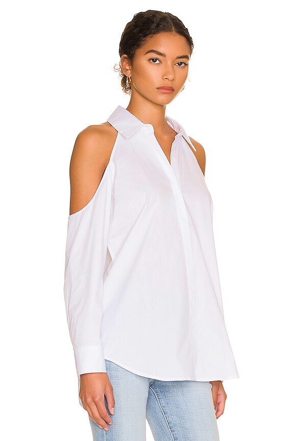 view 2 of 4 Morgan Cold Shoulder Blouse in White