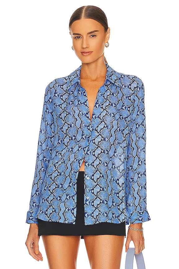 view 1 of 4 Nina Blouse in Blue Multi Paloma Snake