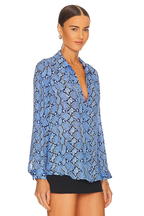 view 2 of 4 Nina Blouse in Blue Multi Paloma Snake