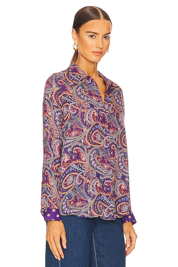 view 2 of 4 Nina Blouse in Purple Multi Vintage Paisley