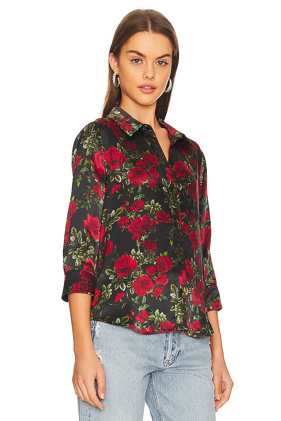 view 2 of 4 Dani Blouse in Black & Red Rose