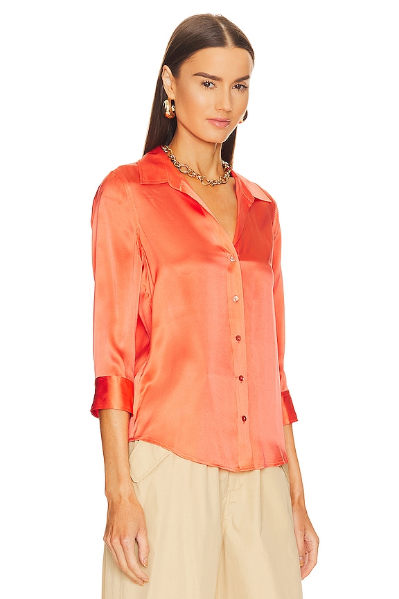 view 2 of 4 Dani 3/4 Sleeve Blouse in Bright Orange