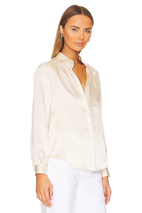 view 2 of 4 Bianca Band Collar Blouse in Pearl