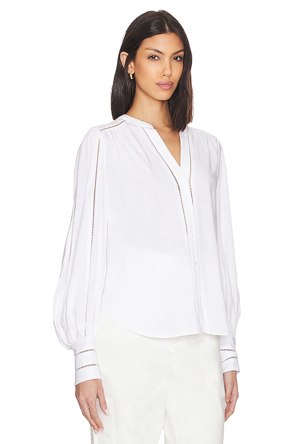 view 2 of 4 Kiera Ladder Trim Blouse in White