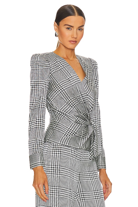 view 2 of 4 BLUSA ENVOLVENTE BENSEN in Ivory & Black Plaid
