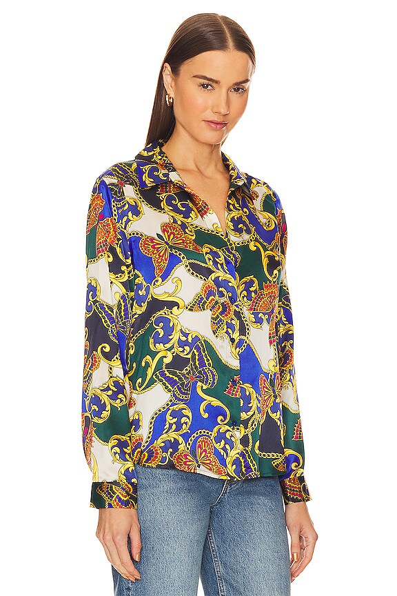 view 2 of 4 Tyler Blouse in Multi Butterfly Chain