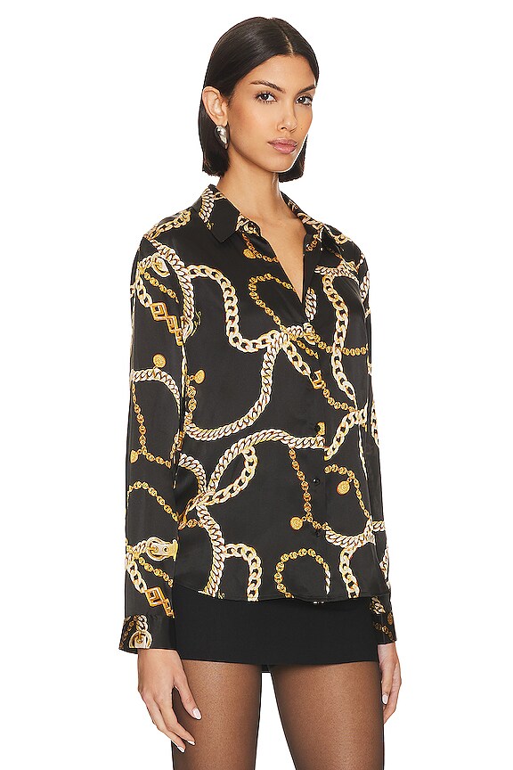 view 2 of 4 Tyler Blouse in Black & Gold Chain