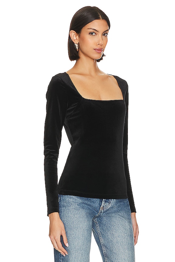 view 2 of 4 Kinley Square Neck Top in Black