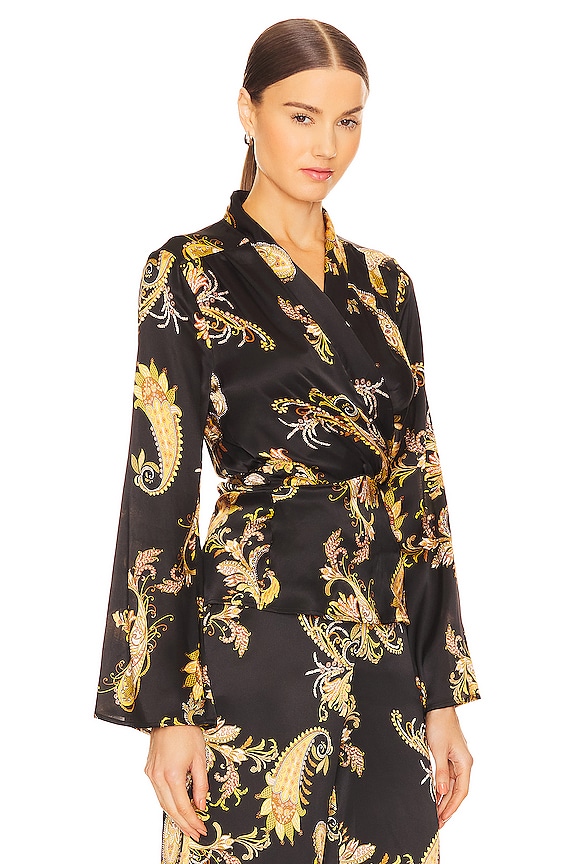 view 2 of 4 БЛУЗКА С ЗАПАХОМ OLIVE in Black Paisley