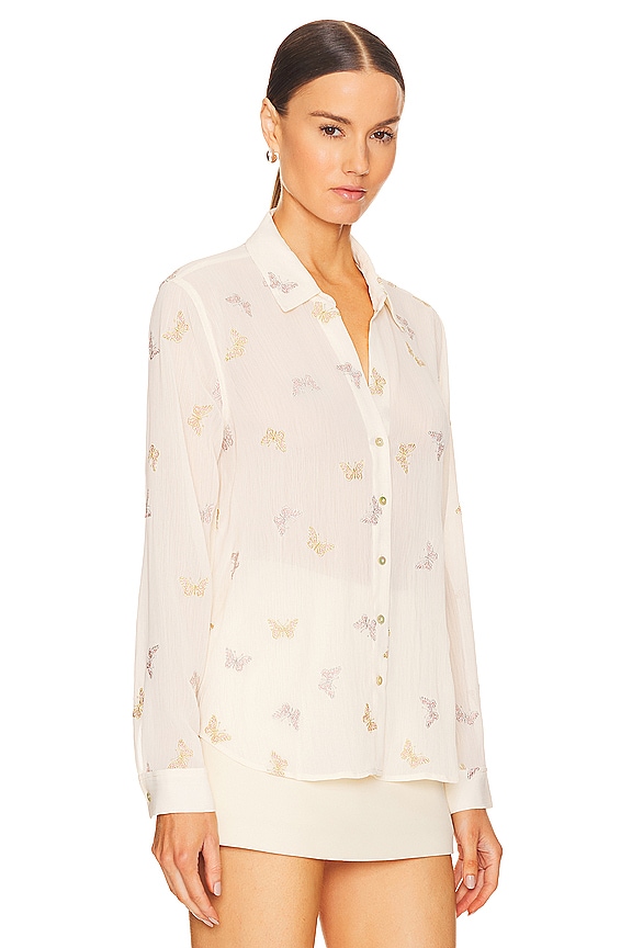 view 2 of 5 Laurent Blouse in Ecru Multi Butterfly