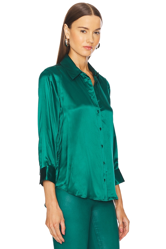 view 2 of 4 Dani 3/4 Sleeve Blouse in Ocean Teal