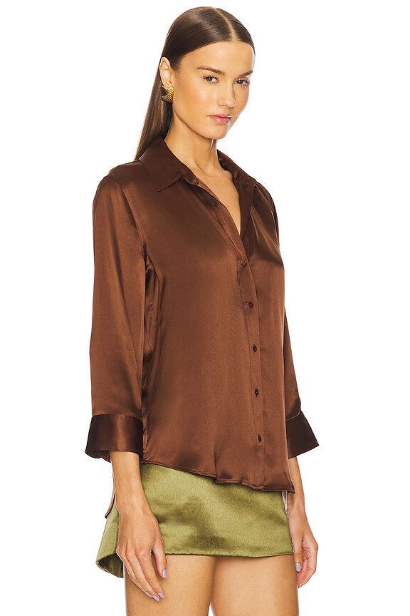 view 2 of 4 Dani 3/4 Sleeve Blouse in Hot Fudge