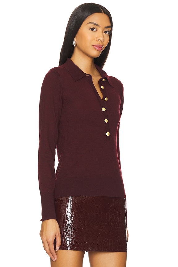 view 2 of 4 STERLING 니트 폴로 in Dark Syrah & Gold