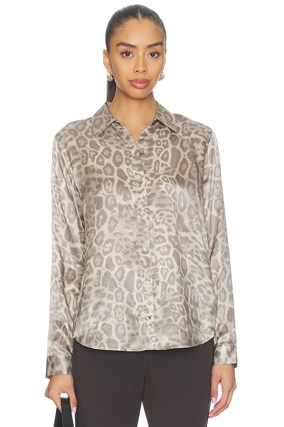 view 2 of 5 Tyler Long Sleeve Blouse in Grey Multi Patch Leopard