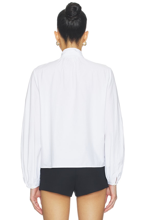 L'AGENCE Deon Tie Neck Blouse in White | REVOLVE