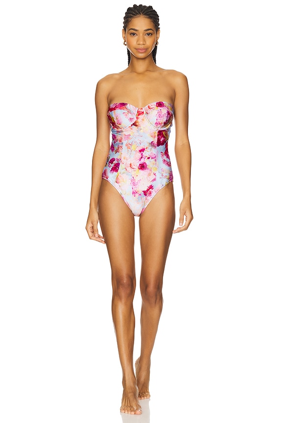 view 2 of 4 Amie Soft Cloud Underwire Bandeau One Piece Swimsuit in Multi