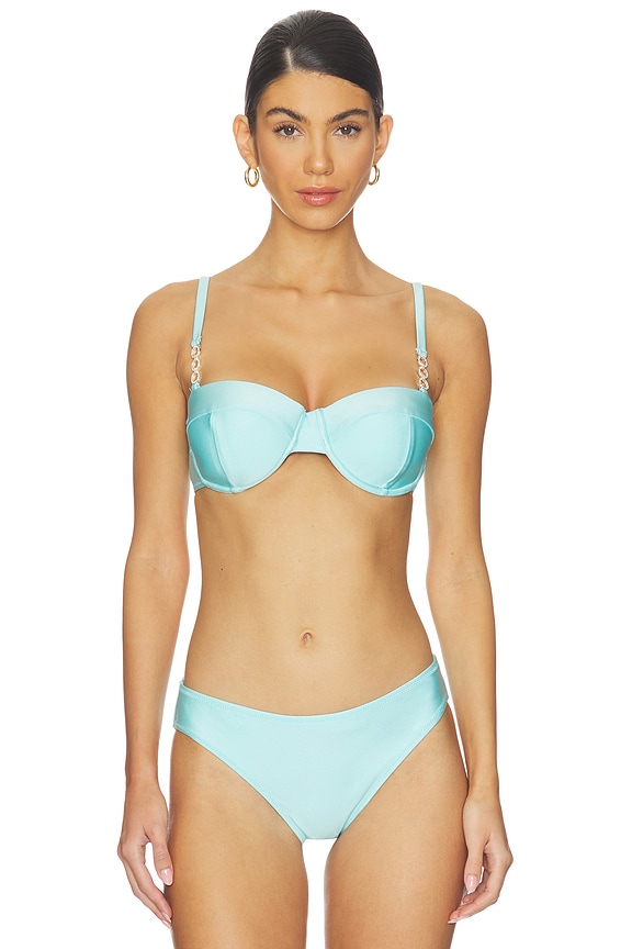 view 1 of 4 HAUT DE MAILLOT DE BAIN FORME BANDEAU ALEXANDRIA in Ice Blue