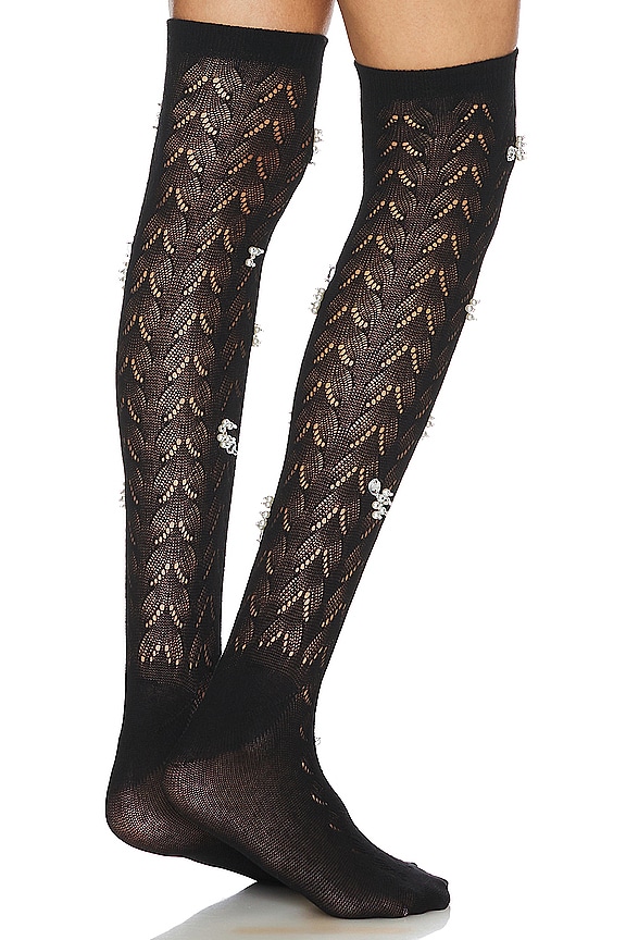 view 2 of 3 Thigh High Socks in Black