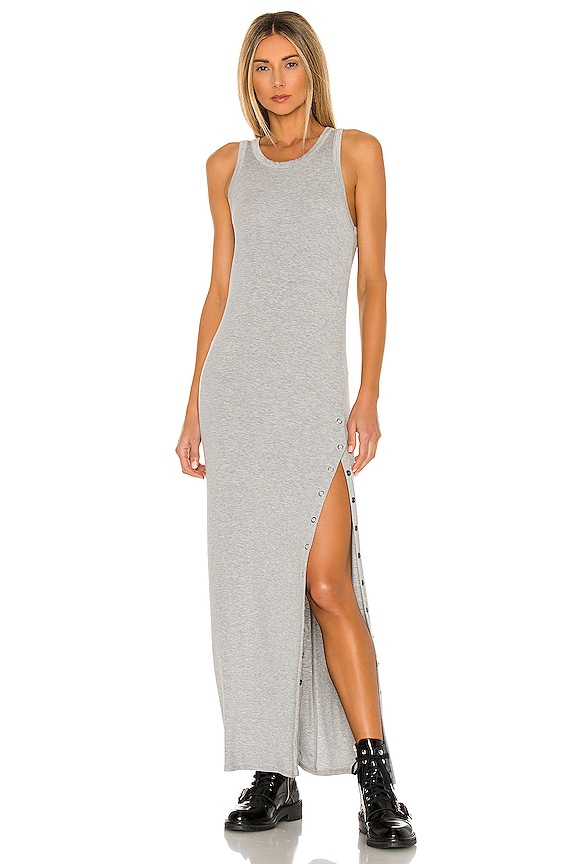view 1 of 4 Cabana Side Snap Maxi Dress in Heather Grey