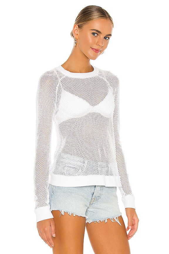 view 2 of 4 Luna Mesh Pullover in Soft White