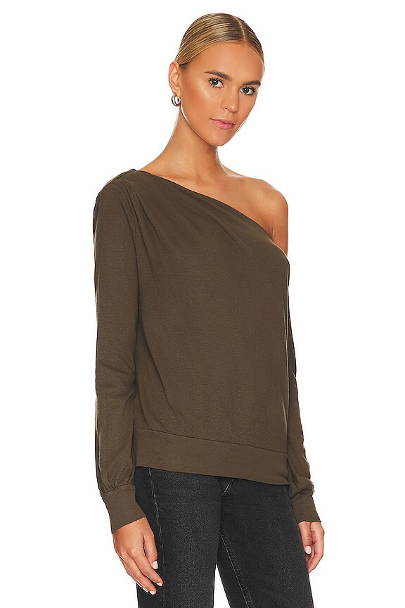 view 2 of 4 Audrey Off Shoulder Pullover in Army