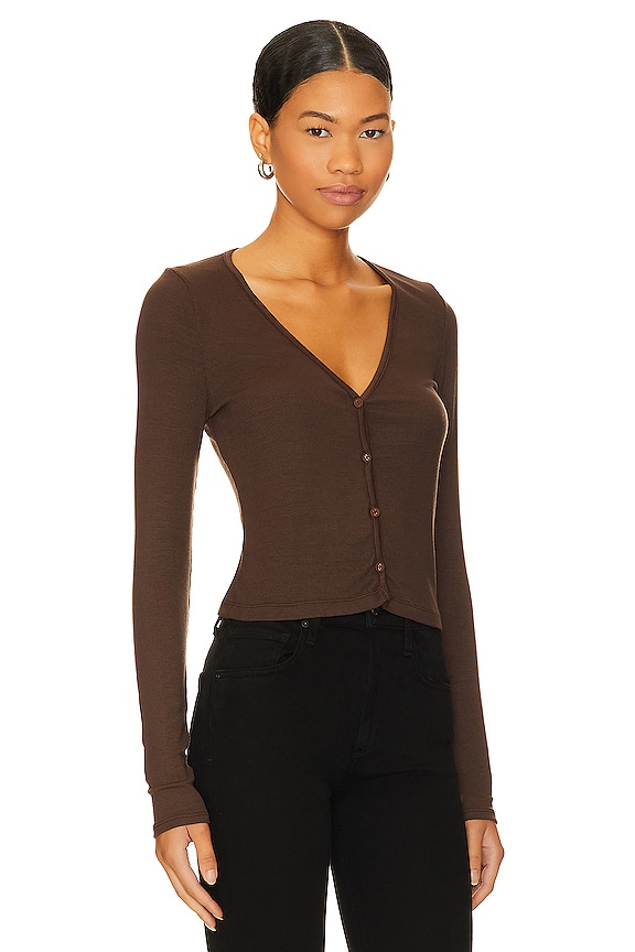 view 2 of 4 Sweet V Cardi in Mahogany