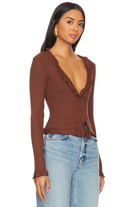 view 2 of 4 CÁRDIGAN SWEET SERENADE RUFFLE in Brown University