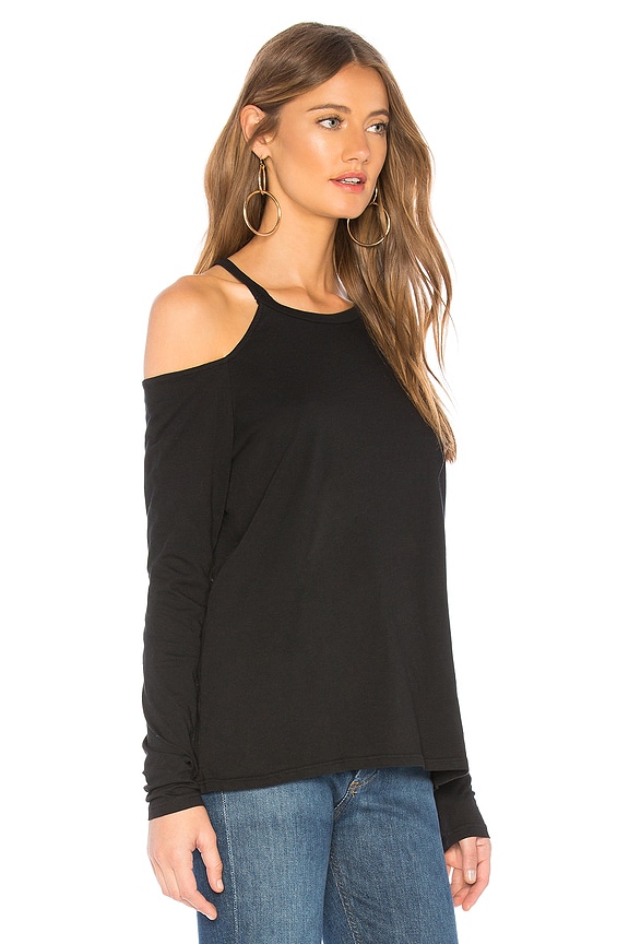 view 2 of 4 Lee Long Sleeve Cutout Tee in Black