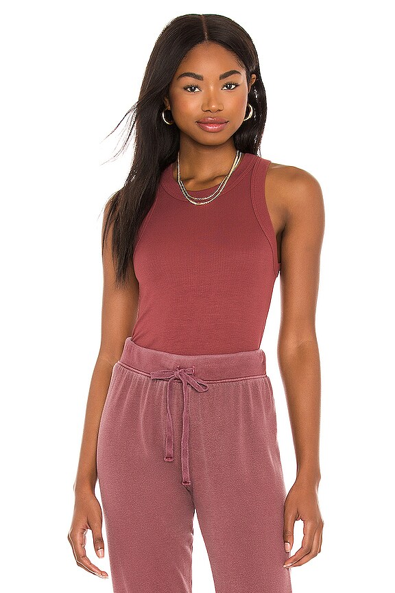 view 1 of 5 Aida Racer Front Tank in Terracotta