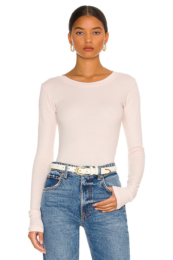 LA Made Long Sleeve Crew Neck Top in Soft Sand | REVOLVE